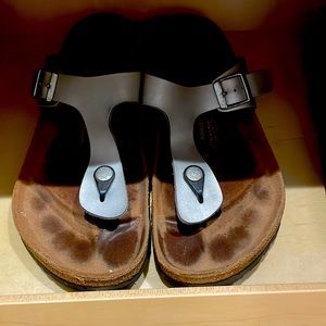 Birkenstock sandals ladies size 42 silver leather